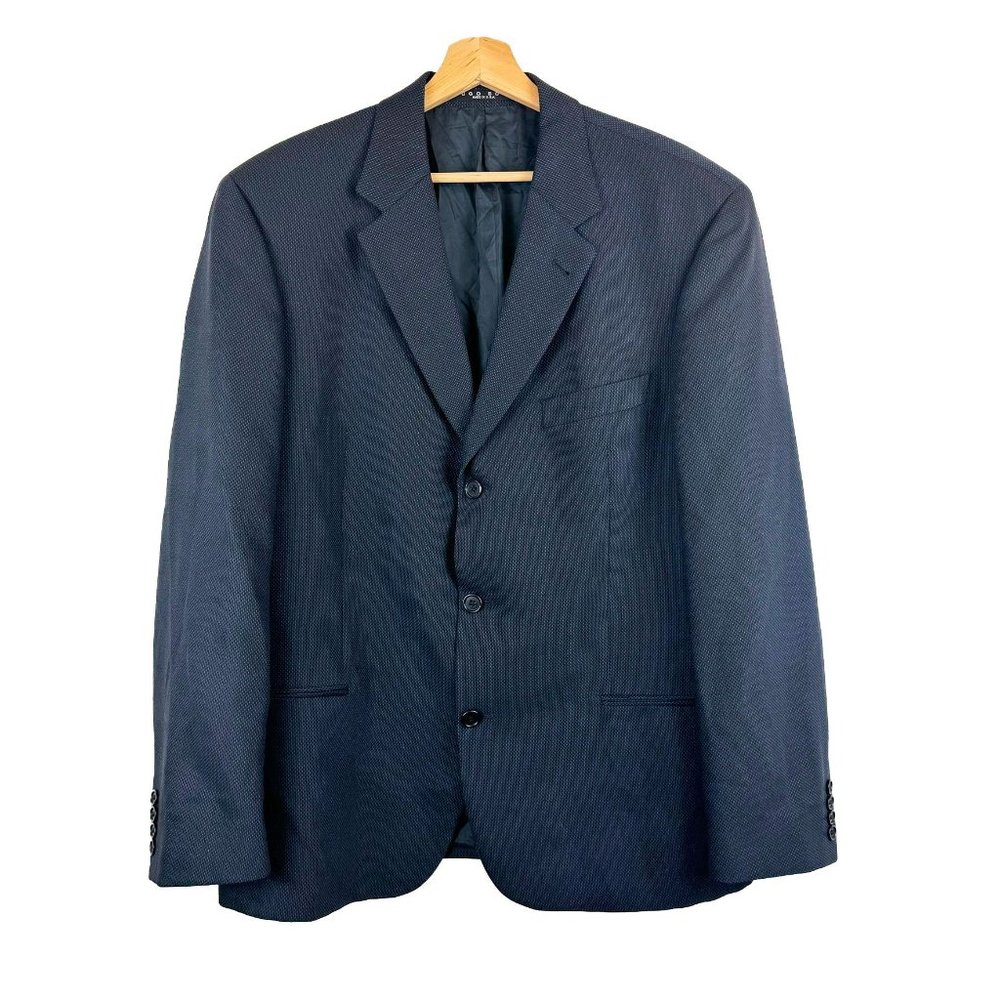 Hugo Boss Saks Fifth Avenue Einstein Navy Virgin Wool Blazer 44R